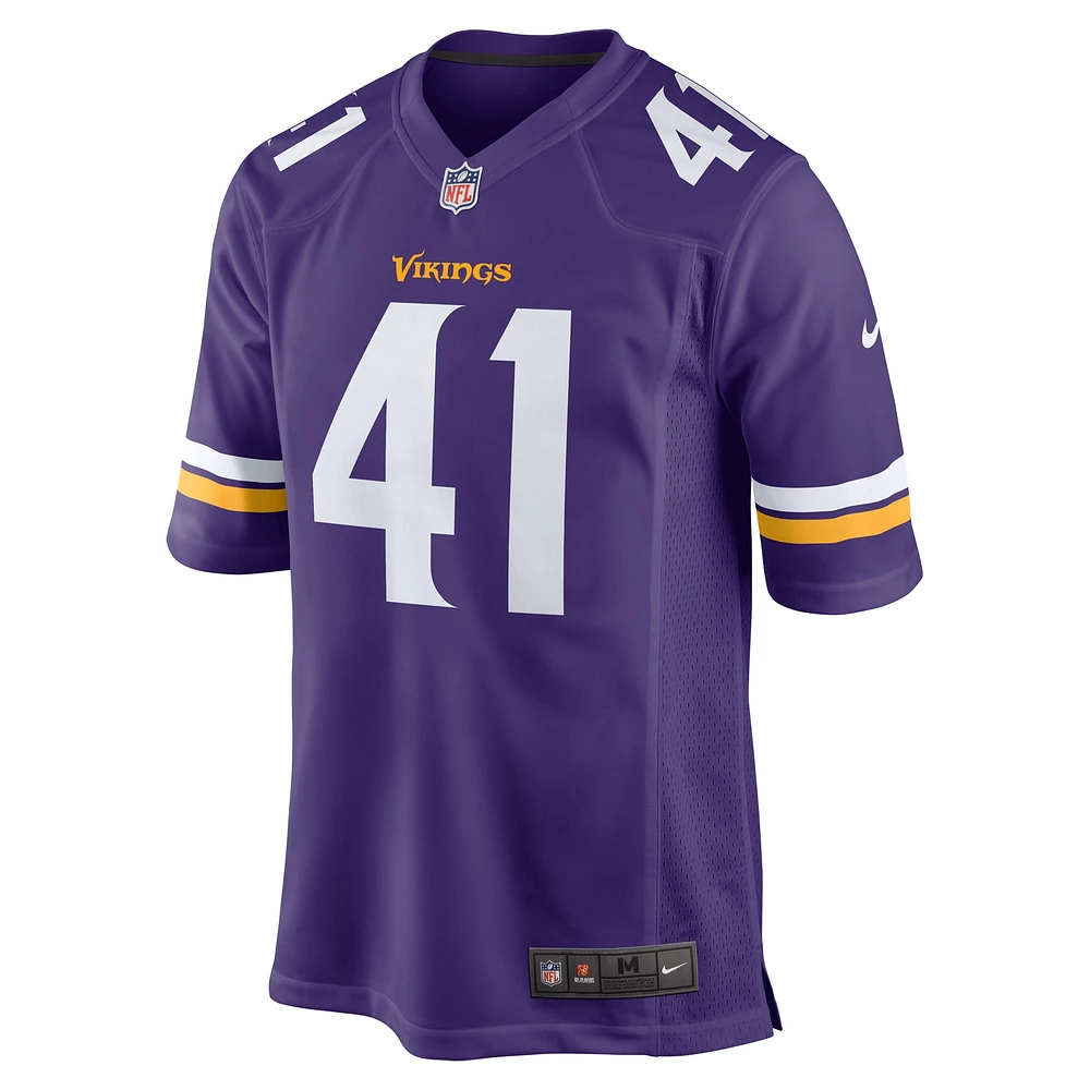 Maillot de match Nike Austin Bryant violet des Vikings du Minnesota pour homme