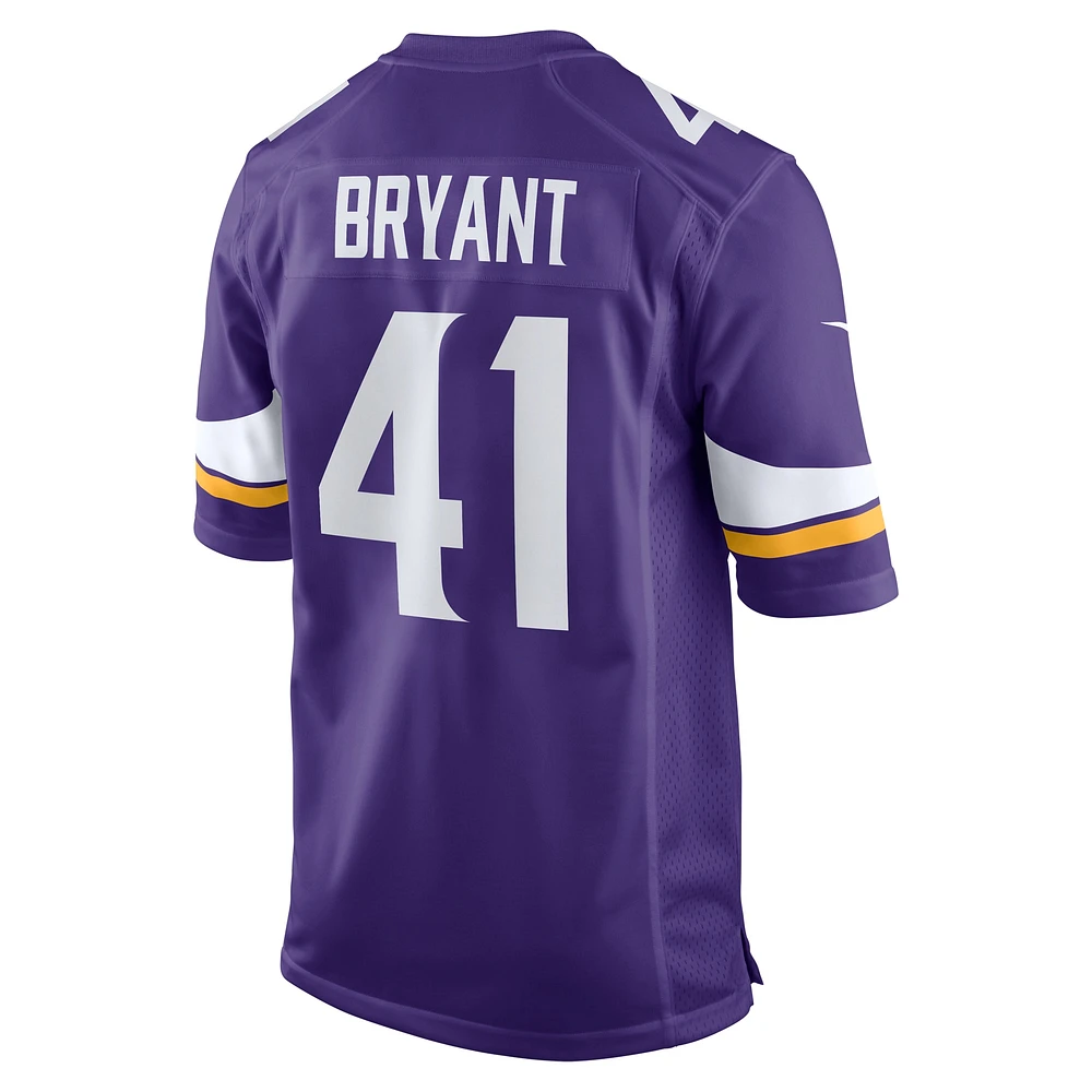 Maillot de match Nike Austin Bryant violet des Vikings du Minnesota pour homme