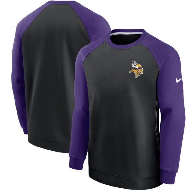 Lids Minnesota Vikings Nike Throwback Raglan Long Sleeve T-Shirt -  Black/Purple