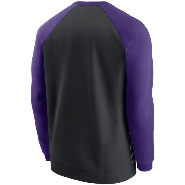 Chandail à manches raglan historiques Nike Minnesota Vikings pour homme, noir/violet