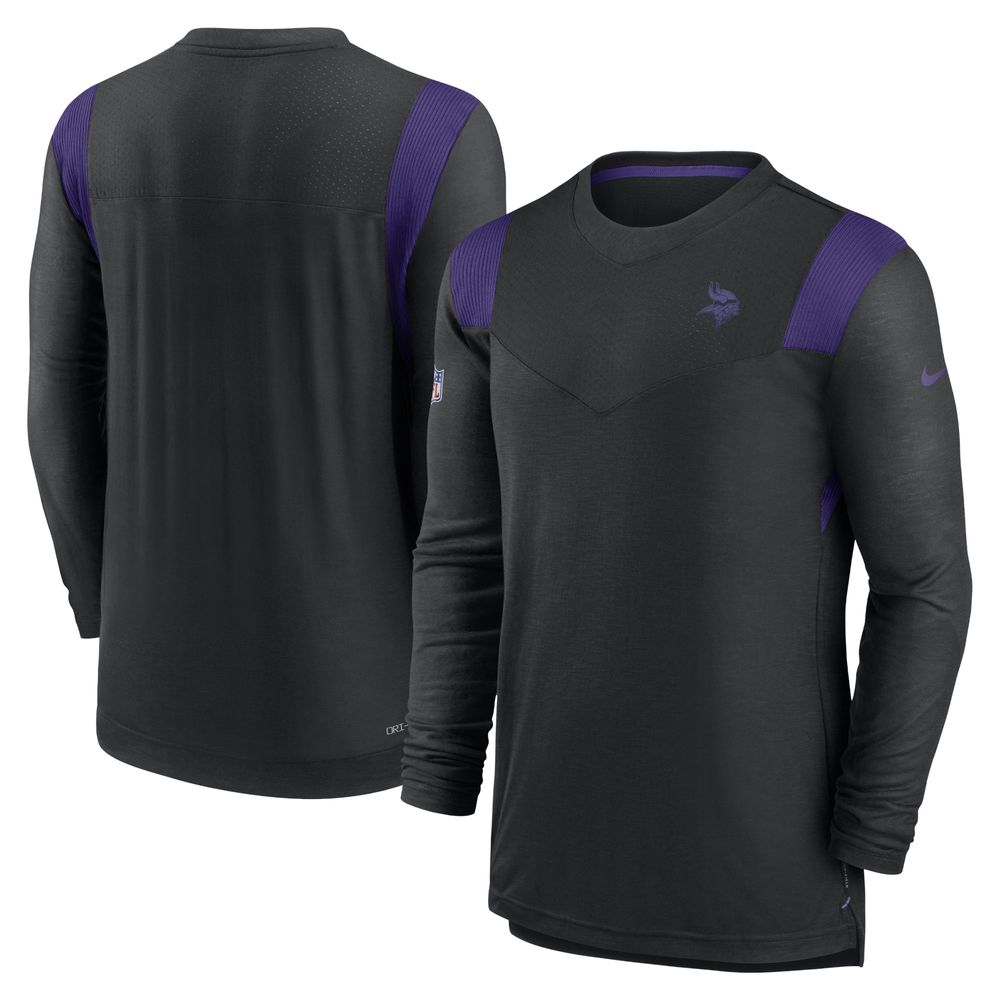 Men's Nike Black/Purple Minnesota Vikings Sideline Performance Long Sleeve T-Shirt