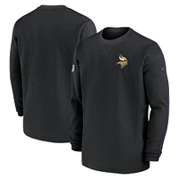 Men's Nike Black Minnesota Vikings 2024 Sideline Coaches Long Sleeve Top