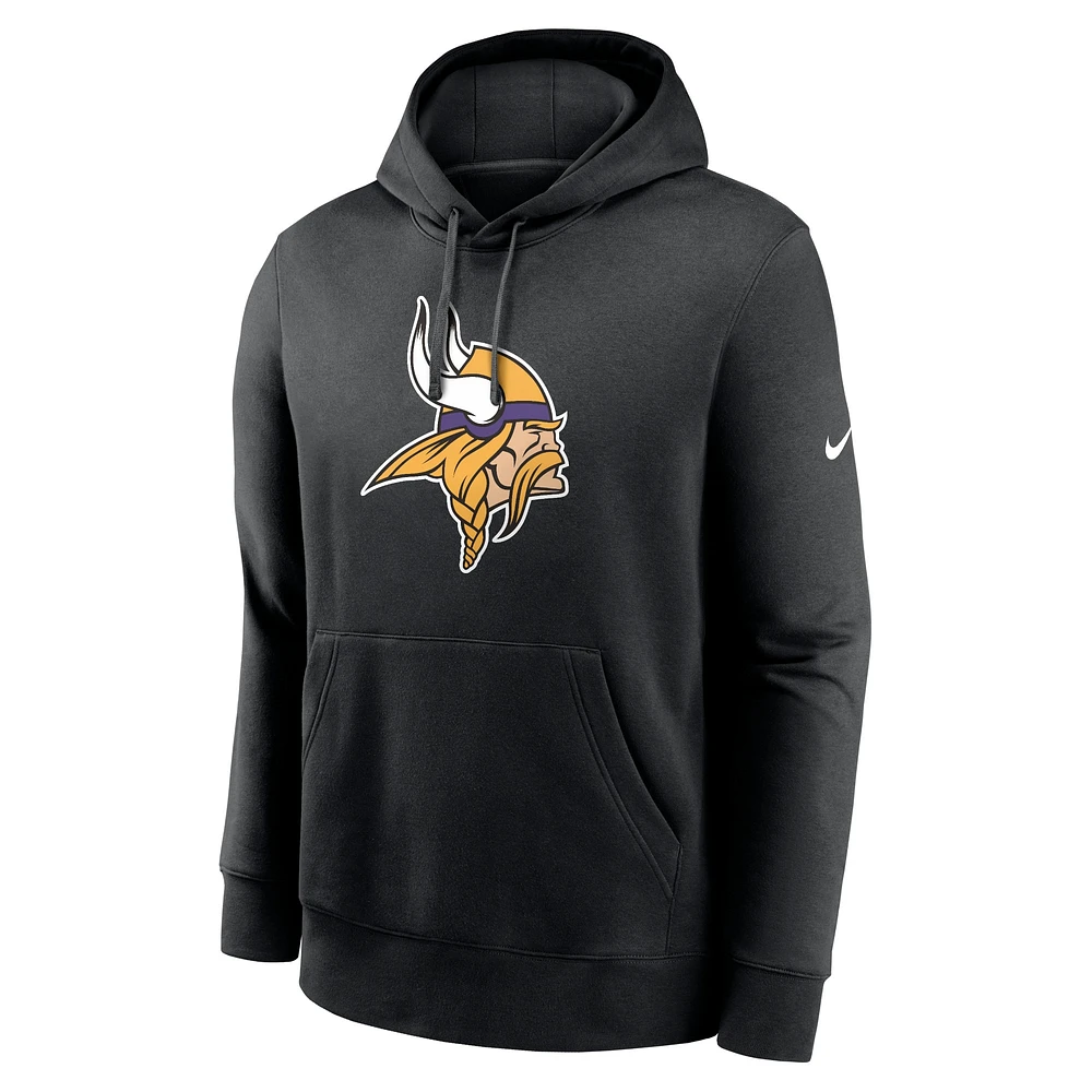 Sweat à capuche Nike noir avec logo du club Minnesota Vikings pour homme