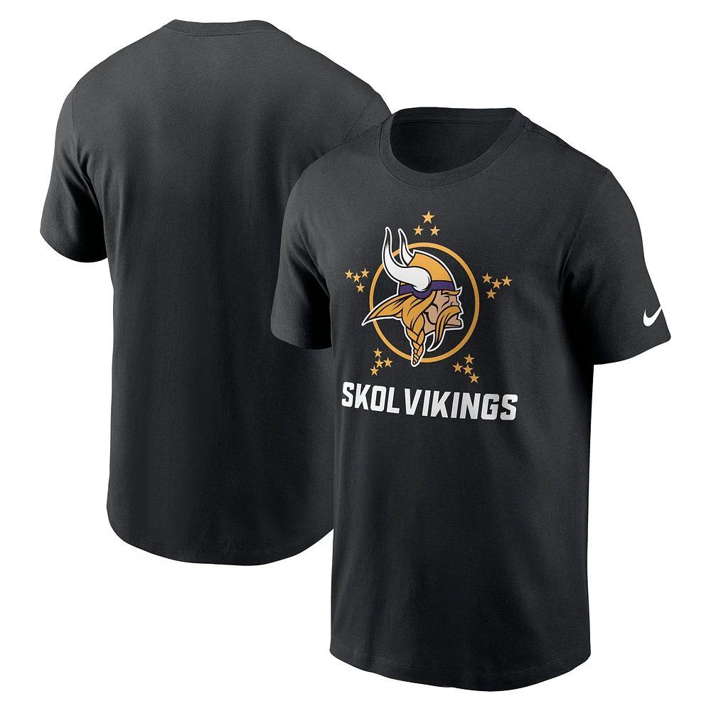 T-shirt essentiel local des Vikings du Minnesota Nike pour homme, noir