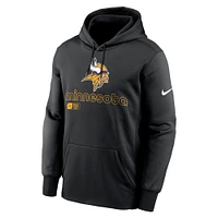 Sweat à capuche Nike Minnesota Vikings Performance pour homme, noir