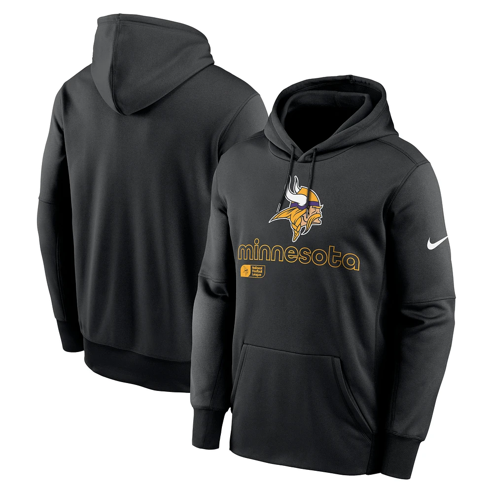 Men's Nike Black Minnesota Vikings Performance Pullover Hoodie