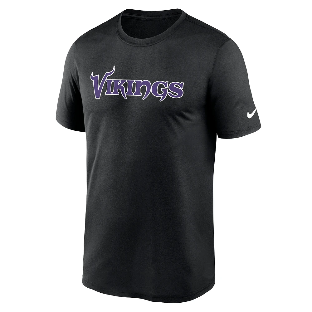 T-shirt Nike noir Minnesota Vikings Primetime Legend Wordmark Performance pour homme