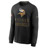 T-shirt à manches longues Nike pour hommes Minnesota Vikings Salute to Service Sideline Performance