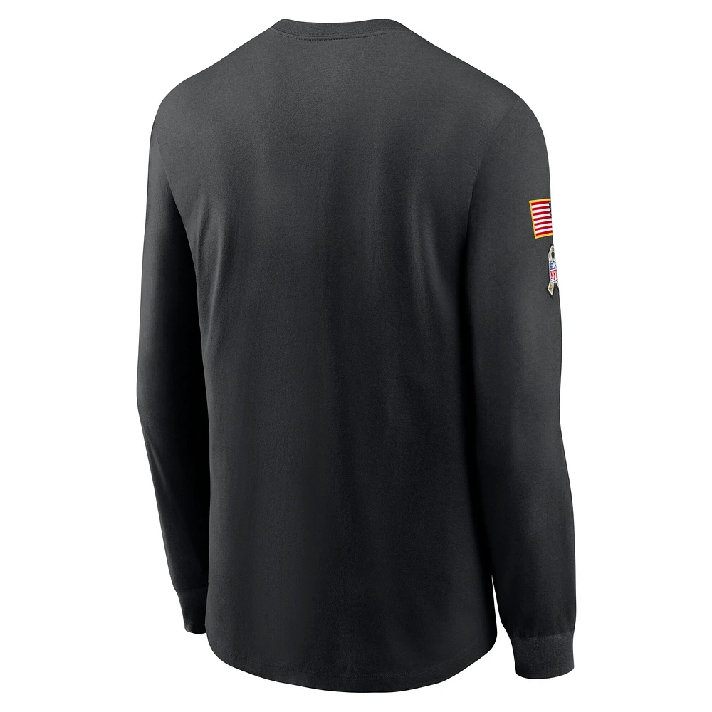 T-shirt à manches longues Nike pour hommes Minnesota Vikings Salute to Service Sideline Performance