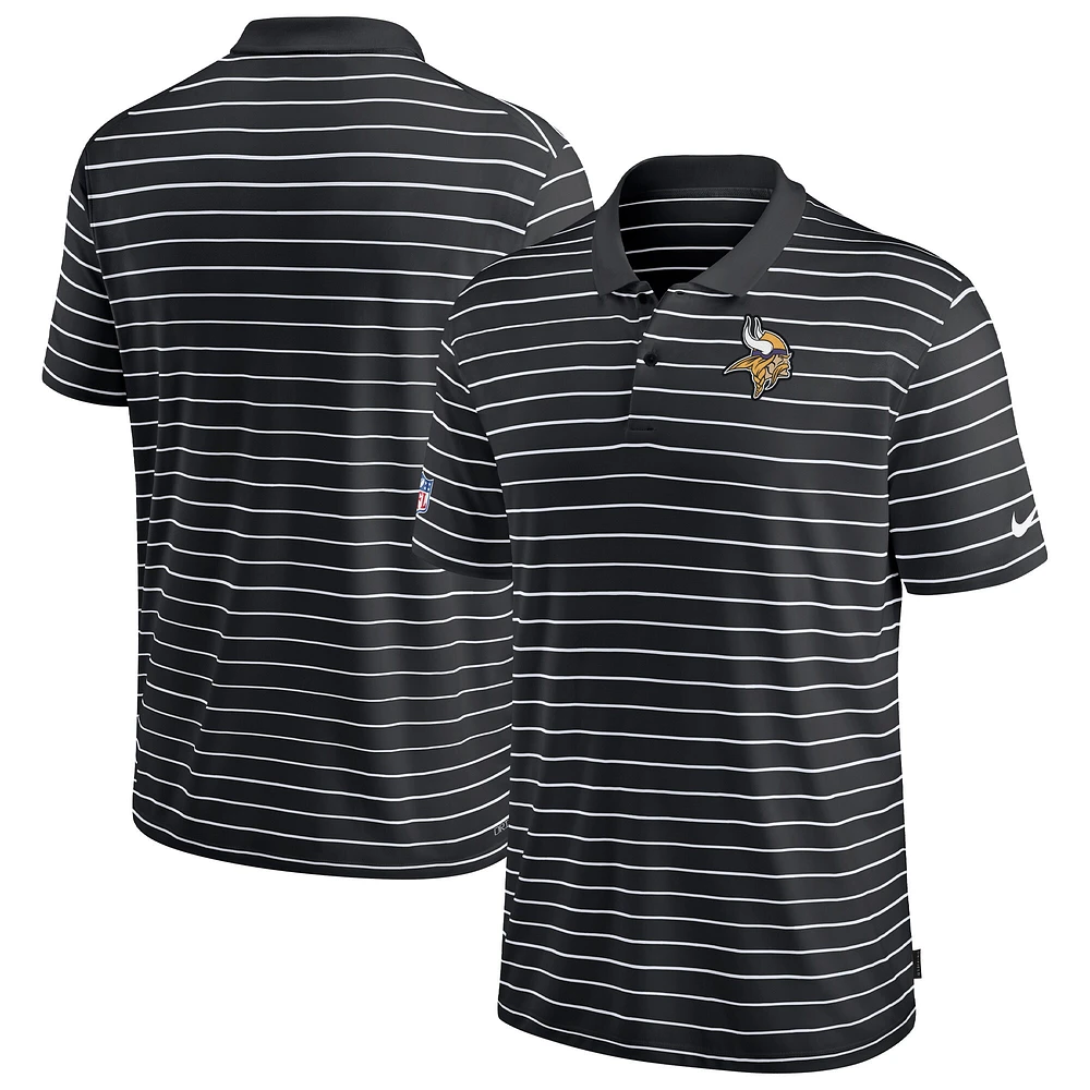 Men's Nike Black Minnesota Vikings Sideline Lock Up Victory Performance Polo