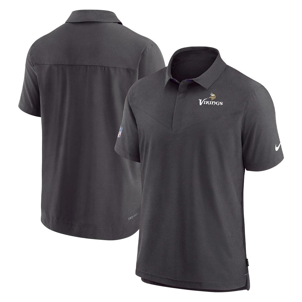 Men's Nike Black Minnesota Vikings Sideline Lockup Performance Polo