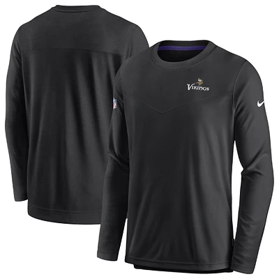 T-shirt à manches longues Nike Minnesota Vikings Sideline Lockup Performance pour homme, noir