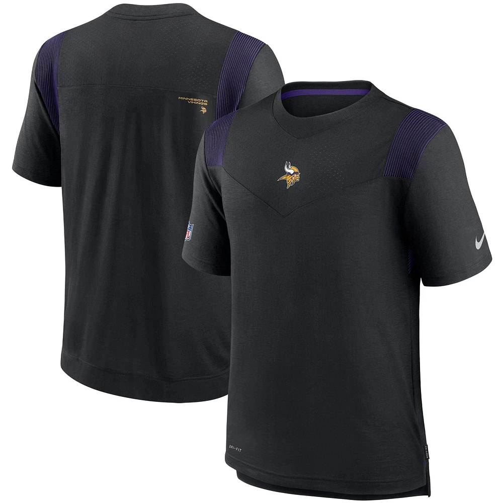 T-shirt Nike Minnesota Vikings Sideline Player UV Performance pour homme - Noir