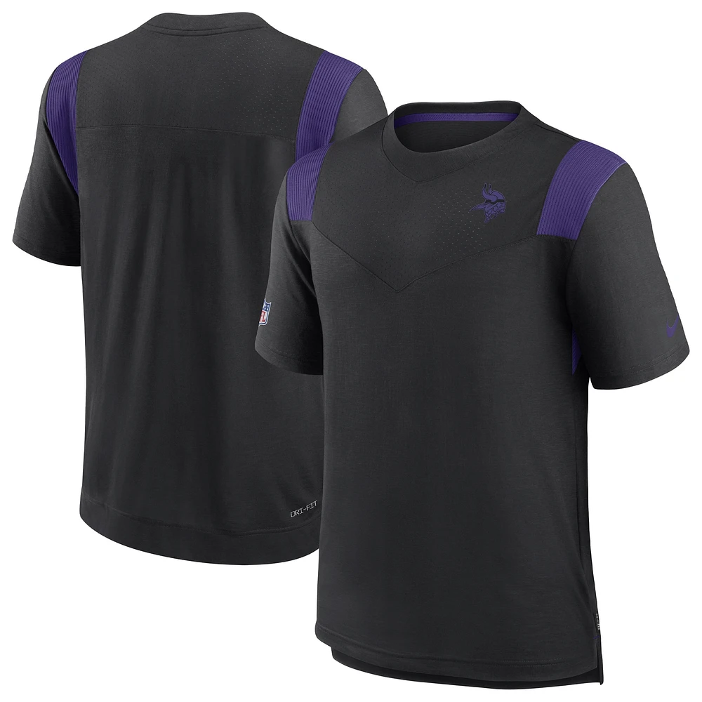 Men's Nike Black Minnesota Vikings Sideline Tonal Logo Performance Player T-Shirt