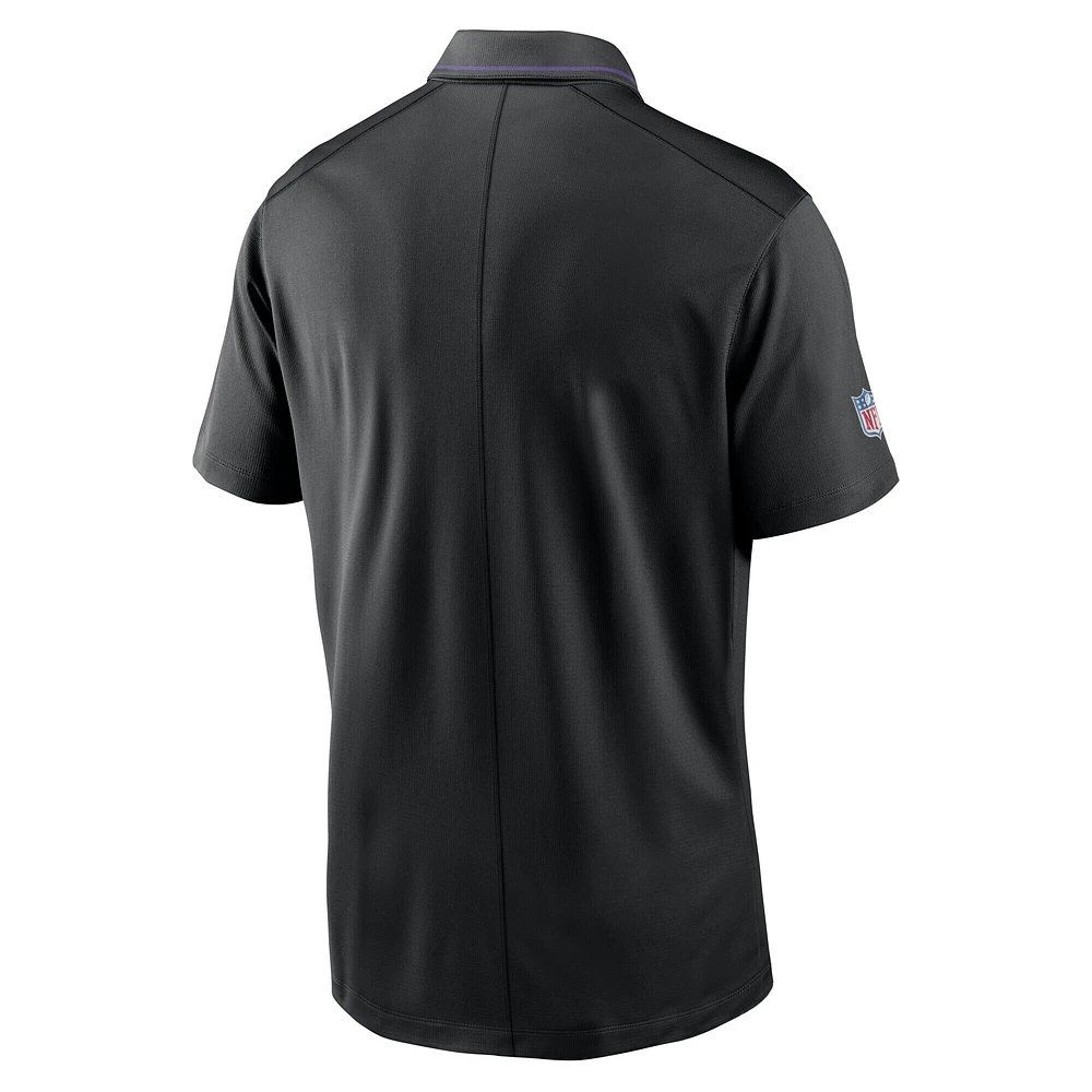 Men's Nike Black Minnesota Vikings Sideline Victory Performance Polo