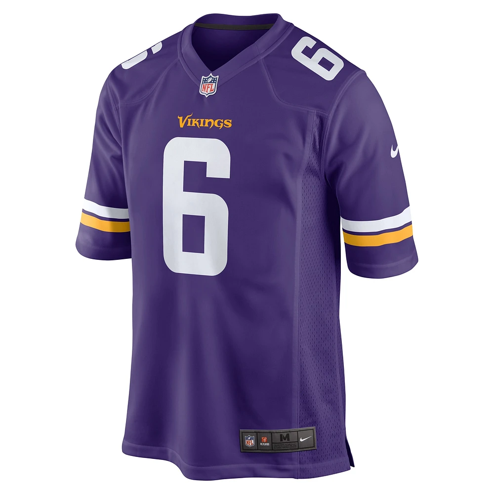 Maillot de match Nike Brian Asamoah II violet pour homme des Minnesota Vikings