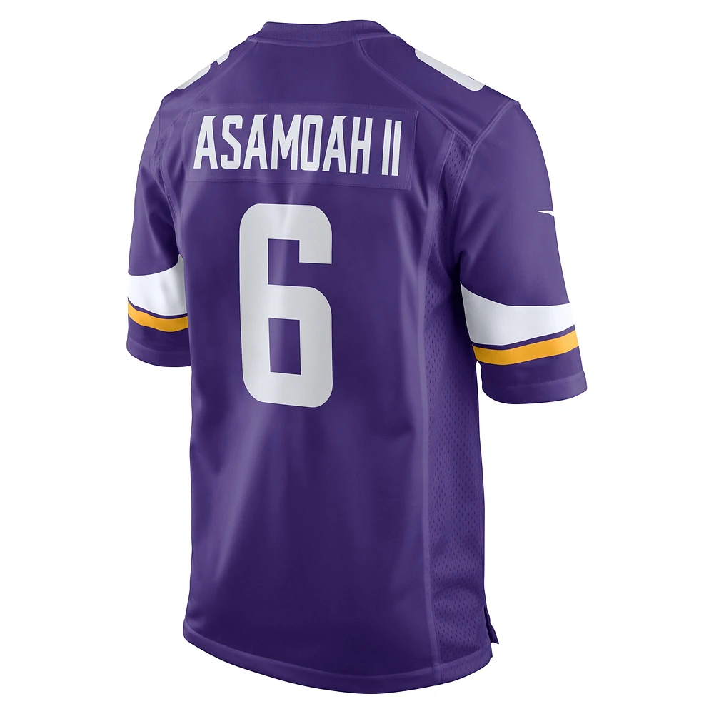 Maillot de match Nike Brian Asamoah II violet pour homme des Minnesota Vikings