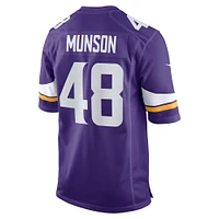 Maillot de match violet Nike Calvin Munson des Minnesota Vikings pour homme