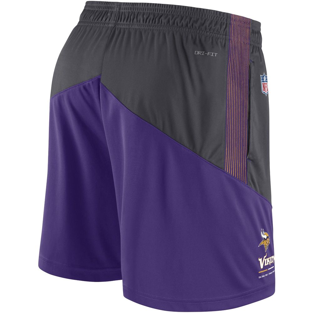 Men's Nike Charcoal/Purple Minnesota Vikings Primary Lockup Performance - Shorts