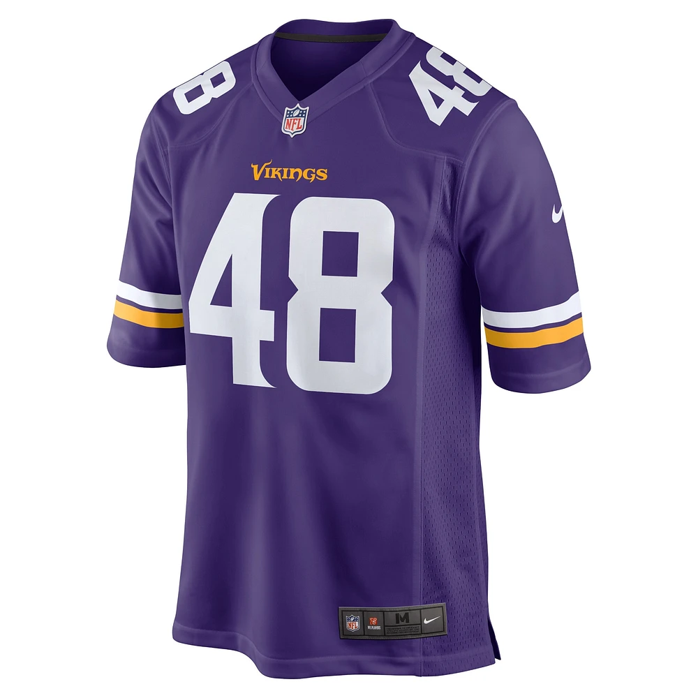 Maillot de joueur à domicile Nike Chris Garrett Minnesota Vikings pour homme pourpre