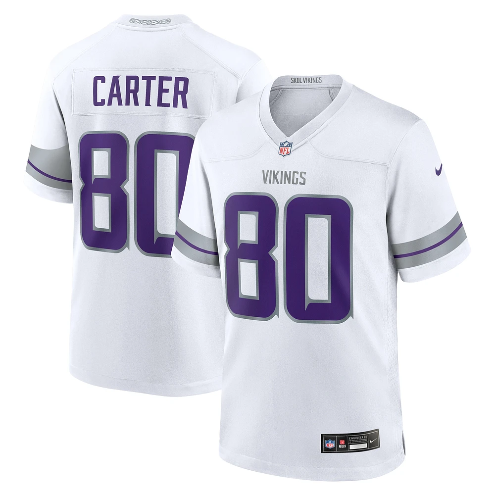 Maillot de match joueur retraité alternatif des Minnesota Vikings Nike Cris Carter blanc pour hommes