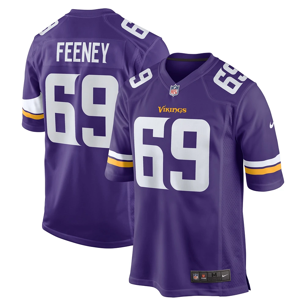 Maillot de match l'équipe Nike Dan Feeney violet des Minnesota Vikings pour hommes