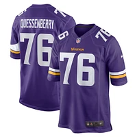 Maillot de match l'équipe Nike David Quessenberry pour hommes des Vikings du Minnesota, violet