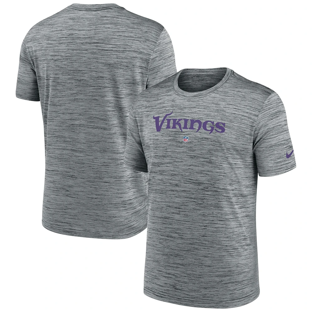 T-shirt Nike Minnesota Vikings Velocity Performance pour homme, gris