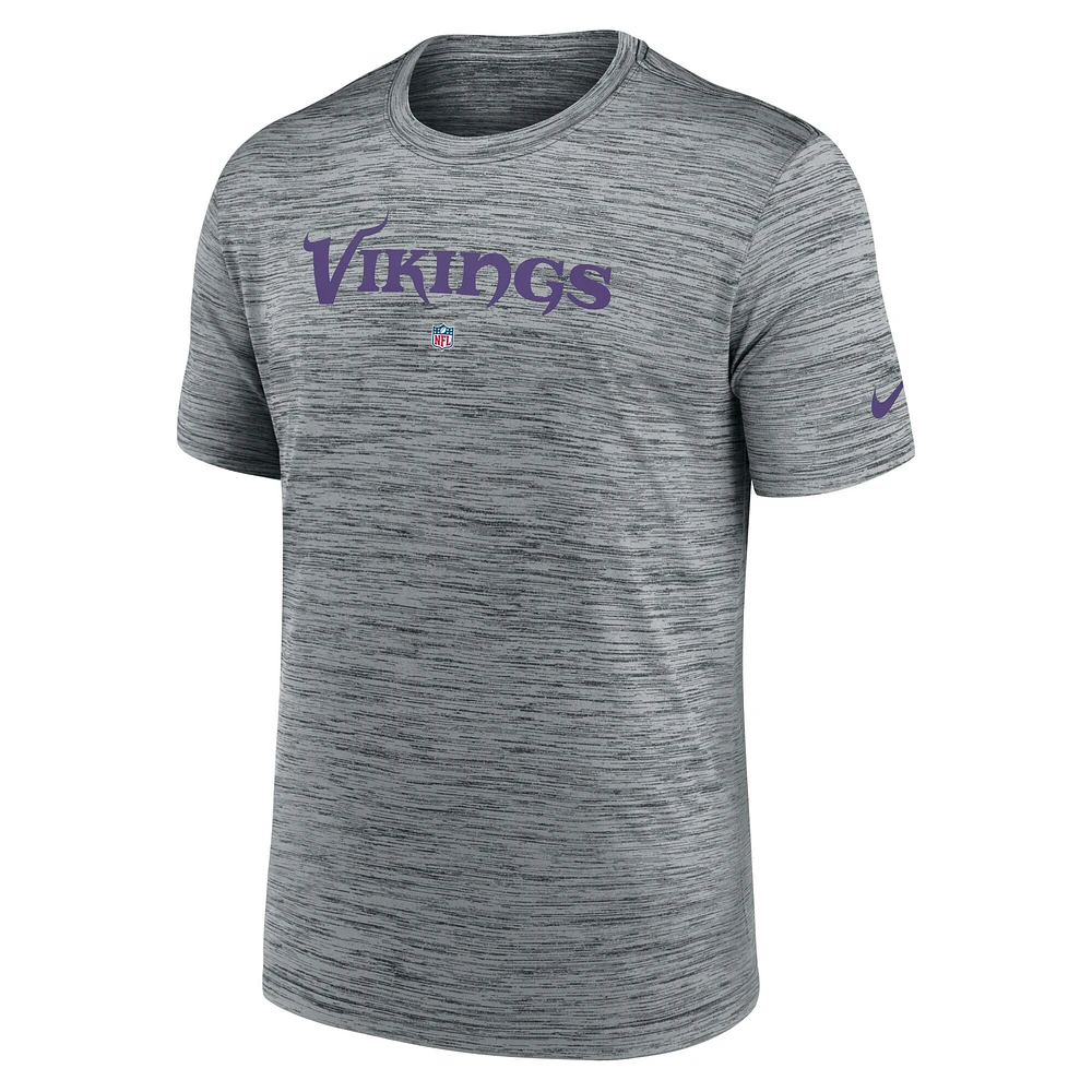 T-shirt Nike Minnesota Vikings Velocity Performance pour homme, gris