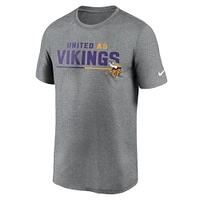 Men's Nike Heather Gray Minnesota Vikings Legend Team Shoutout Performance T-Shirt