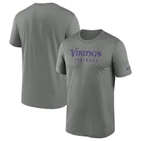 Men's Nike  Heather Gray Minnesota Vikings Sideline Legend Performance T-Shirt