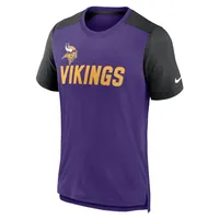 T-shirt avec nom de l'équipe des Minnesota Vikings à blocs couleurs Nike pour homme violet chiné/noir chiné