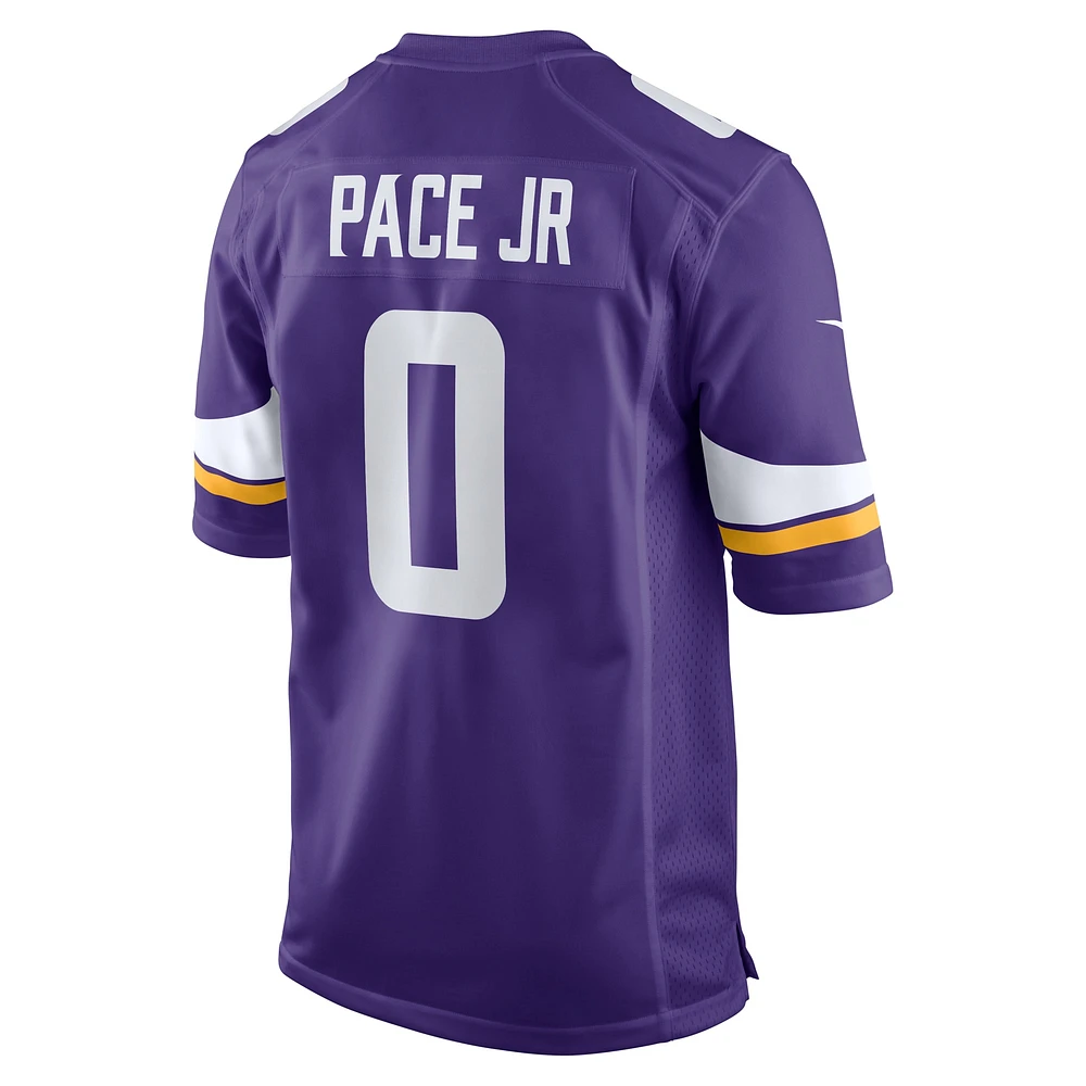 Maillot de match Nike Ivan Pace Jr violet pour homme des Minnesota Vikings