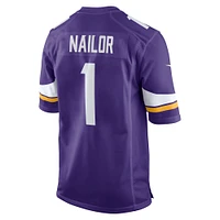 Men's Nike Jalen Nailor  Purple Minnesota Vikings Team Game Jersey