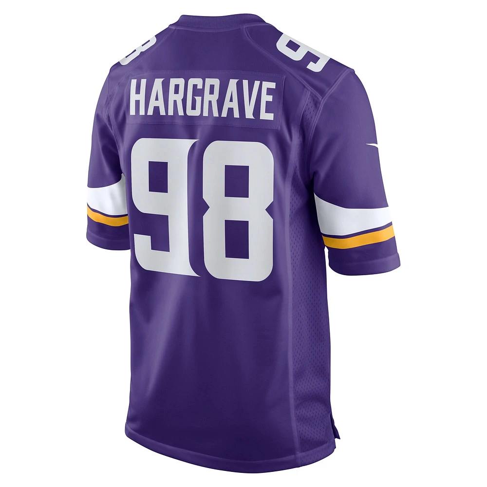 Men's Nike Javon Hargrave  Purple Minnesota Vikings Team Game Jersey
