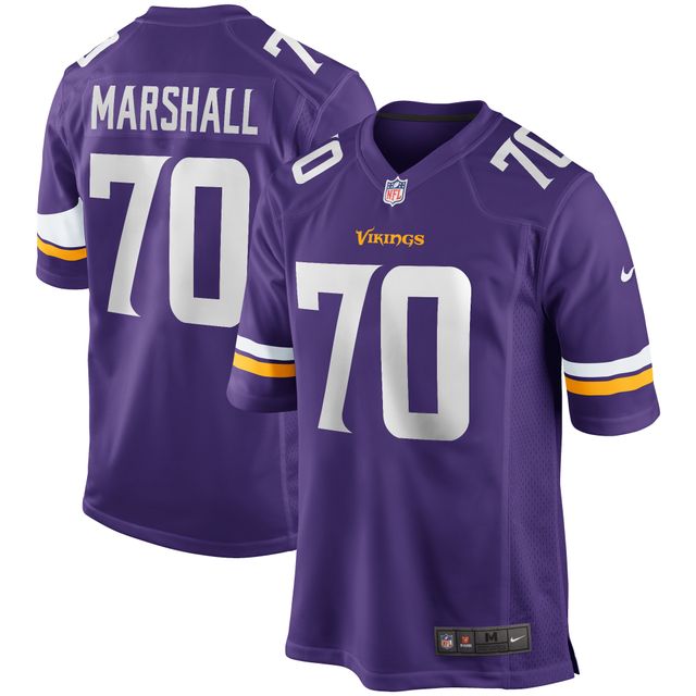 Maillot de joueur retraité Nike Jim Marshall violet des Minnesota Vikings pour hommes