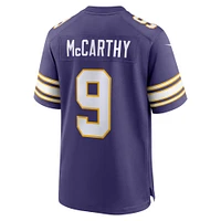 Maillot de match deuxième joueur remplaçant pour homme Nike J.J. McCarthy des Minnesota Vikings violet