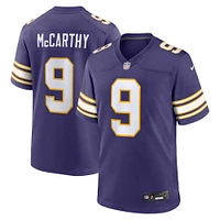 Maillot de match deuxième joueur remplaçant pour homme Nike J.J. McCarthy des Minnesota Vikings violet