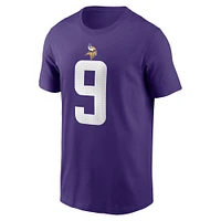 Men's Nike J.J. McCarthy Purple Minnesota Vikings  Name & Number T-Shirt