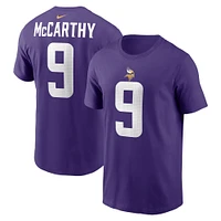 T-shirt Nike pour homme avec nom et numéro J.J. McCarthy des Minnesota Vikings violet