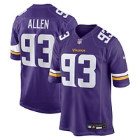 Maillot Nike Jonathan Allen violet pour homme des Vikings du Minnesota