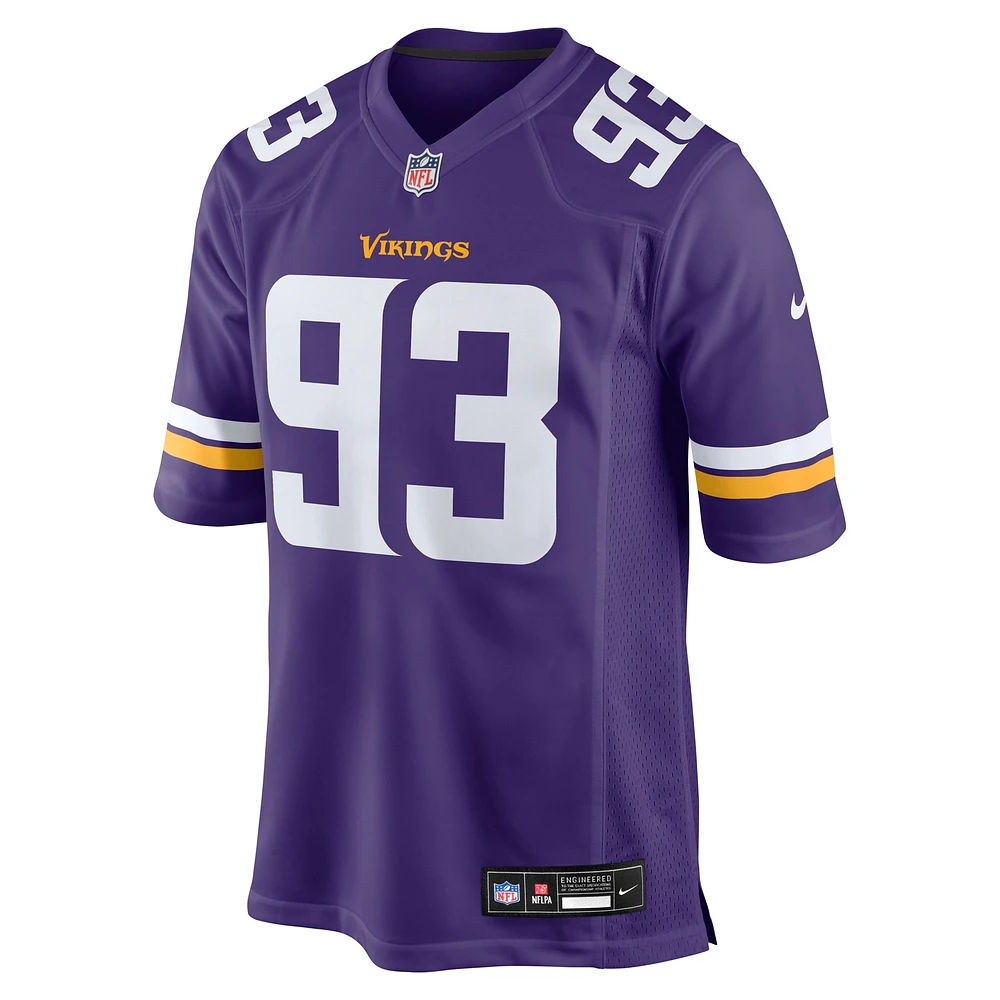 Maillot Nike Jonathan Allen violet pour homme des Vikings du Minnesota