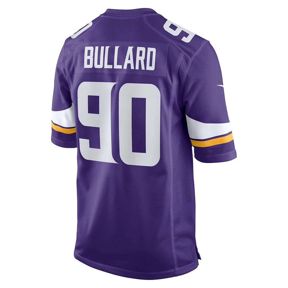 Maillot de match Nike Jonathan Bullard violet pour homme des Minnesota Vikings