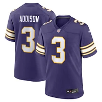 Nike Jordan Addison Violet Minnesota Vikings Classic Player Game Jersey pour homme