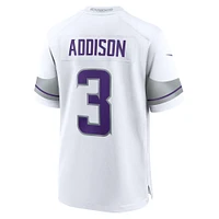 Maillot de joueur jeu alternatif Nike Jordan Addison pour hommes, blanc, Minnesota Vikings