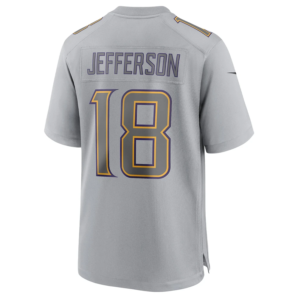 Men's Nike Justin Jefferson Gray Minnesota Vikings Atmosphere Fashion Game Jersey