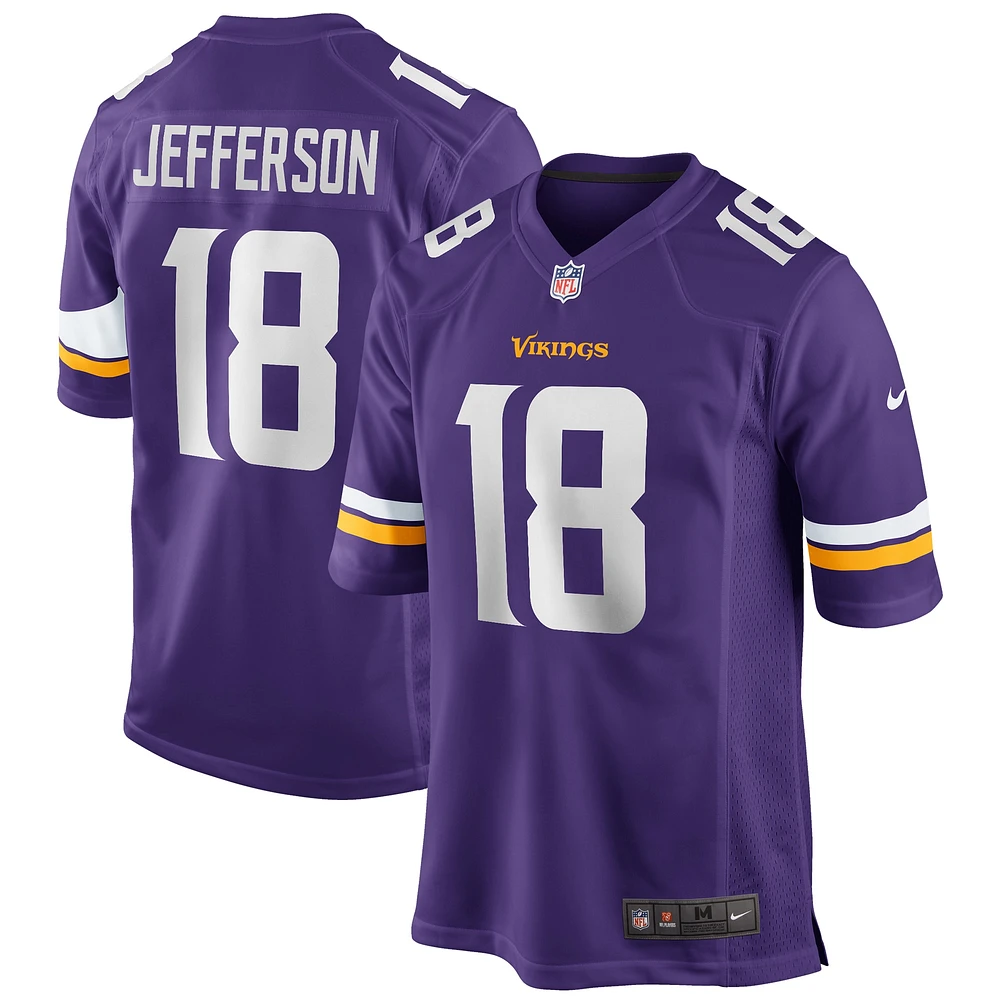 Maillot de match Nike Justin Jefferson violet Minnesota Vikings pour hommes