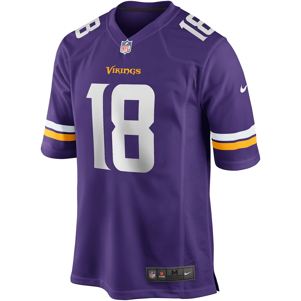 Maillot de match Nike Justin Jefferson violet Minnesota Vikings pour hommes