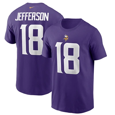 T-shirt avec nom et numéro Nike Justin Jefferson violet Minnesota Vikings pour hommes