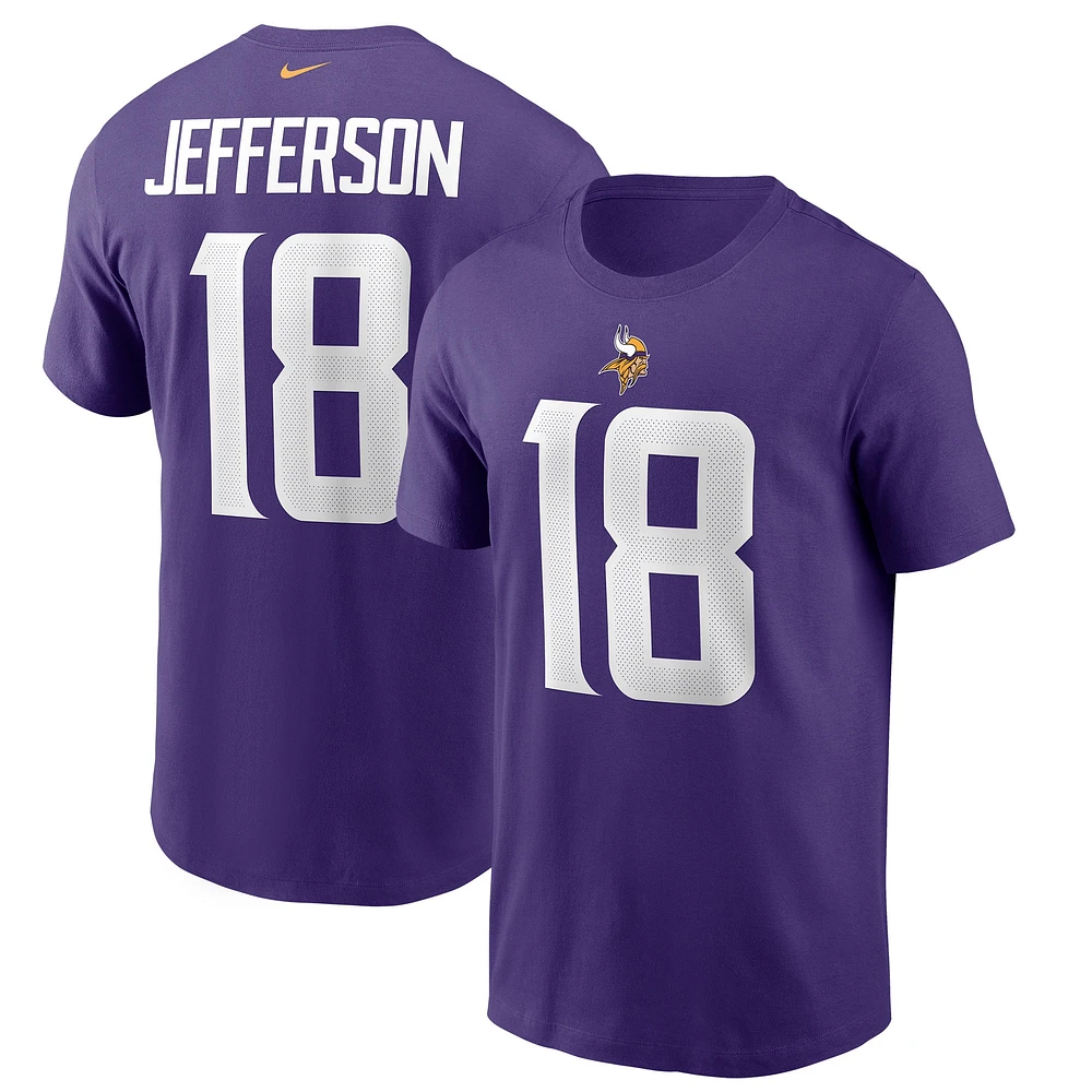 T-shirt violet avec nom et numéro de joueur des Minnesota Vikings Nike Justin Jefferson pour hommes